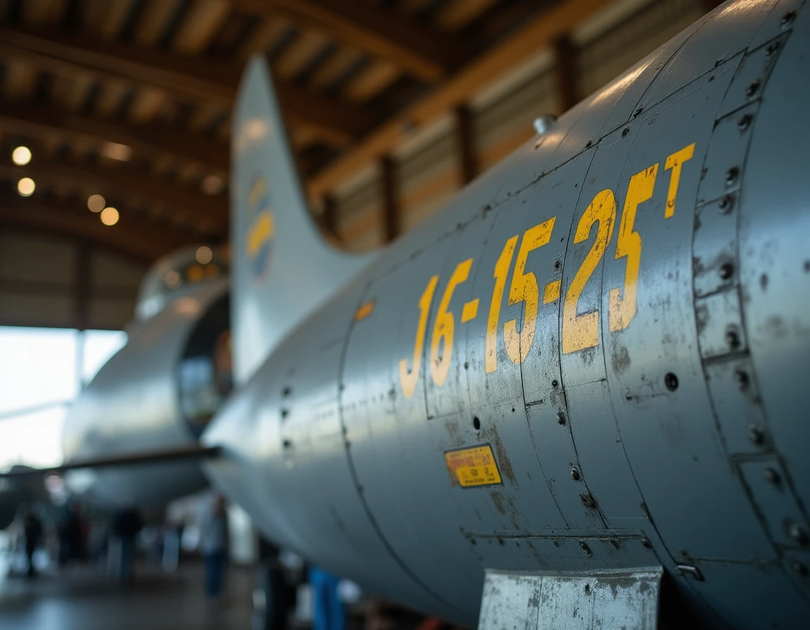 Gros plan sur le numéro de série et les marquages de production du Boeing B-17F en musée