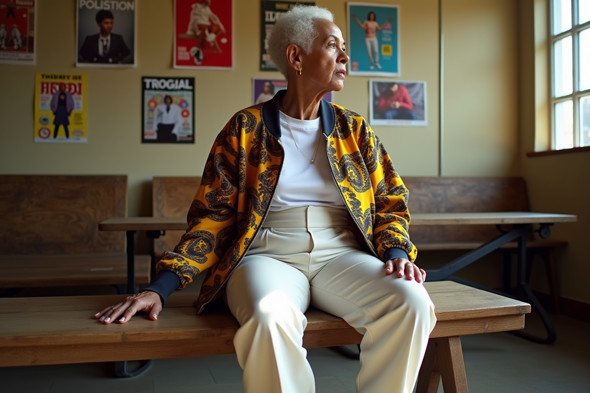 Femme africaine-americaine assise dans un centre communautaire