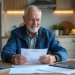 Retraite d'un electricien en cuisine avec documents pension