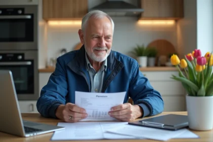 Retraite d'un electricien en cuisine avec documents pension